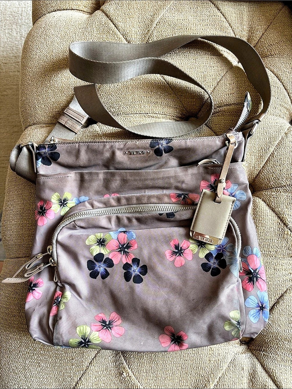 Tumi Voyageur Crossbody Bag Floral Print Voyageur Floral Crossbody Bag in Gray &